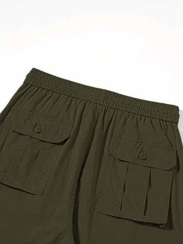 Image of Vogaan Casual Solid Men's Loose Fit Drawstring Cargo Pants with Multiple Pockets | Cotton Cargos for Men