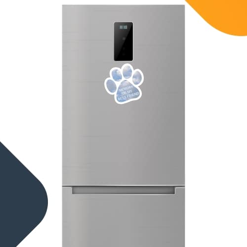 Image of in Memory of My Best Friend Pawprint Car Magnet 5 Inch, Dog Lover Gift | Heavy duty magnetic decal for car, truck, SUV or fridge, full color UV printed