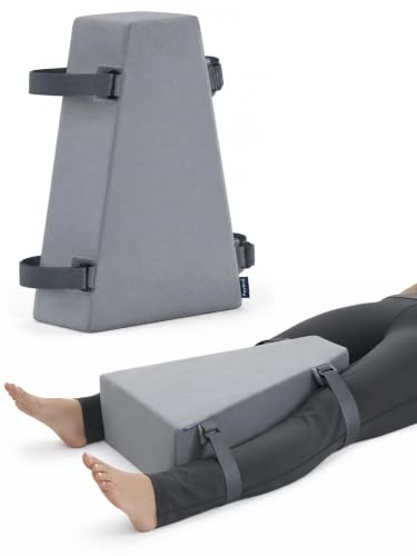 Image of FOVERA Hip Abduction Pillow for Hip Replacement Surgery, High-Resilience Foam Leg Support Wedge to Help Prevent Dislocation, Adjustable Straps, Breathable Cover, Post-Surgery Recovery Support