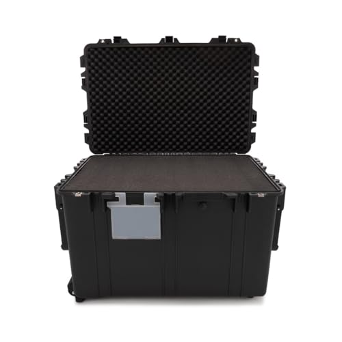 Image of Koah Weatherproof 32" XXXL Roller Hard Case with Customizable Foam and Retractable Handle - 130 Liters Durable Protection for Equipment (32"x20"x20" Exterior, 28"x18"x16" Interior, Black)