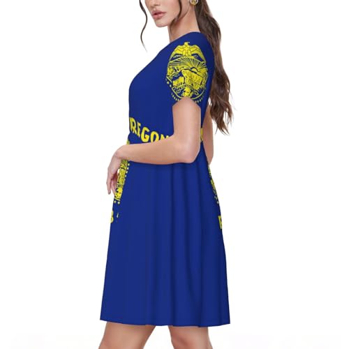 Chemise fluide Oregon State Flag : robe d'été décontractée col rond