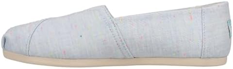 TOMS Womens Alpargata Plaid Slip On Flats Casual – Blue