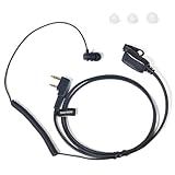 ケンウッドUBZ-LS20用 特定小電力トランシーバー用 インカム イヤホンマイク 2ピン対応 カナル式 耳掛け式 Quansheng UV-K5 UV-K6用 Baofeng UV-5R用 3サイズの予備イヤーピース各1個付