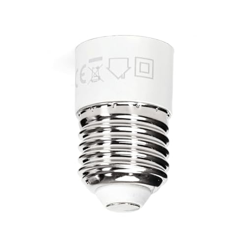 Adaptador de Casquillo E27 a E14, Color Blanco,Compatible con Diferentes Bombillas, Ideal para Transformar Opciones de iluminación.