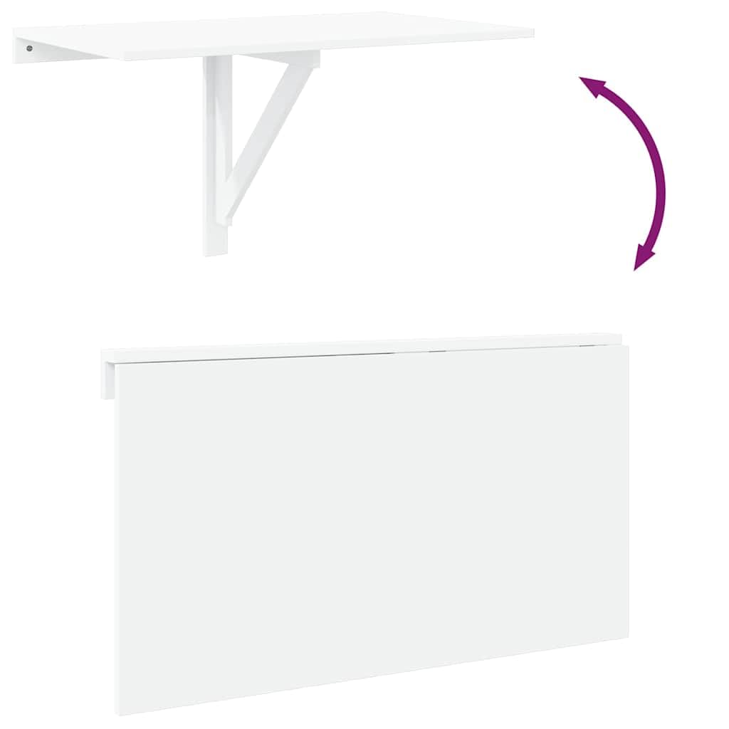 vidaXL Mesa de Pared Plegable contrachapada Blanco Brillo 100x60x56 cm