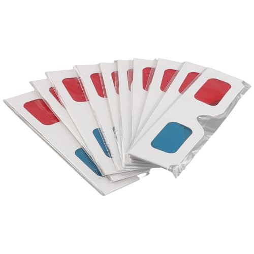 Kueohse Gafas 3D, 10 pares de lentes estéreo de papel rojo y azul para películas, juego de gafas 3D de papel anaglifo