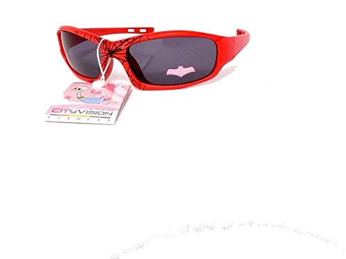 cityvision Lunettes de Soleil Enfant garçon 5 6 7 Ans 78003 (Monture Rouge/araignée, âge :de 5 à 7 Ans)