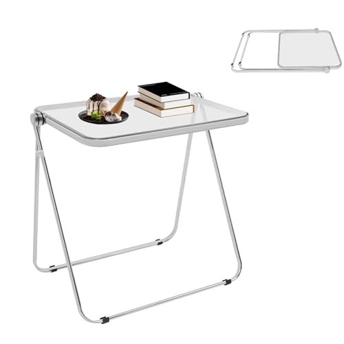 Table d'appoint pliable transparente moderne plateau TV charge 15 kg pour ordinateur