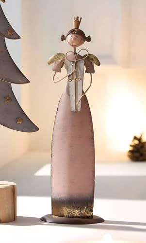 Dekoleidenschaft Dekofigur Engel Prinzessin aus Metall im Shabby Look,...