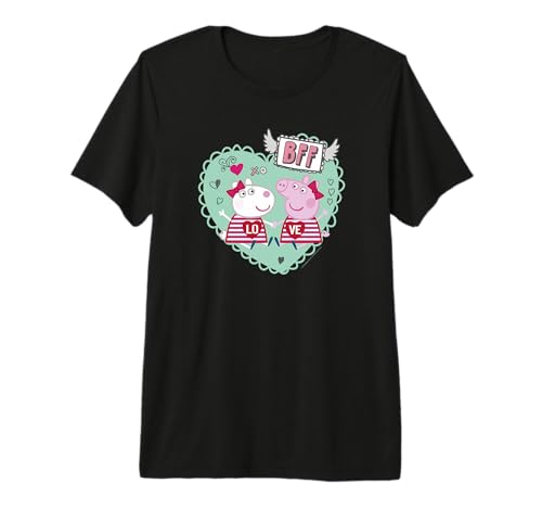 T-shirt Peppa Pig Saint Valentin pour enfant : haut coton imprimé cœur