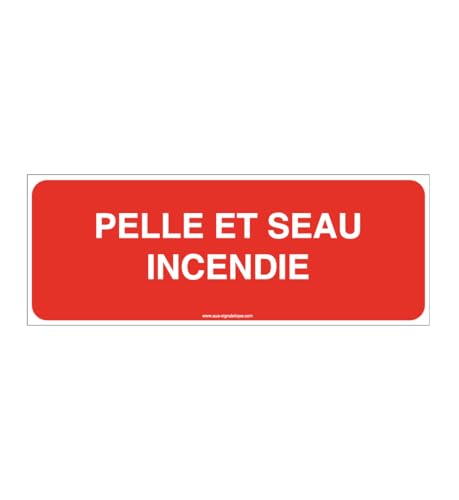 AUA SIGNALETIQUE - Panneau Pelle et seau incendie - B - 160x60 mm, PVC 1.5mm