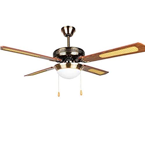 Suinga VENTILADOR de TECHO 52" Potencia: 45W. Ventilador de techo decorativo de 52” Color latón antiguo. 3 Velocidades. 4 Aspas + Foco Luz