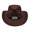 Willheoy Cowboy Hat for Women Western Hat for Men Cowboy Felt Hat Adjustable Outdoor with Shapeable Brim (UK, Numeric, 7, 7 1/4, Brown 4#) #1