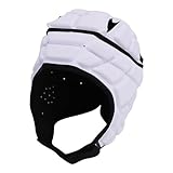 Ejoyous Softshell-Helm, mit Eva-Schwamm Gepolsterte Kopfbedeckung für Outdoor-Sportarten, Verstellbares, Atmungsaktives Design für Erwachsene, Ideal für Flag Football und Rugby (White)