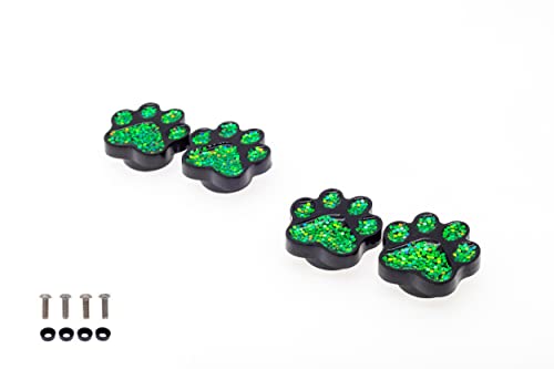 Image of FD&D Multiple Use Shining Screw Cap, Green Paw Pattern with M5 Machine Screw