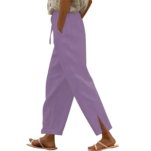 Linen Maternity Pants Cotton Linen Pants for Women 2026 Summer Gauze Drawstring High Waisted Wide Leg Trousers Beach Vacation Clothes