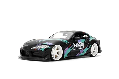 Jada Toyota GR Supra HKS 1:24 Modelo Diecast Negro/Verde miniatura 6