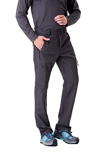 Trailside Supply Co. Men's Fleece Lined Insulated Pants Softshell Pants,Water And Wind-Resistant Grey Size Medium #TOP5