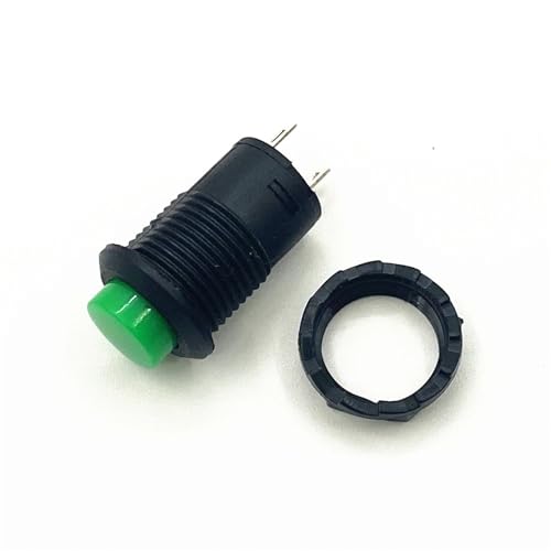 Interruptor pulsador momentáneo DS428 con retorno automático y luz verde 12V