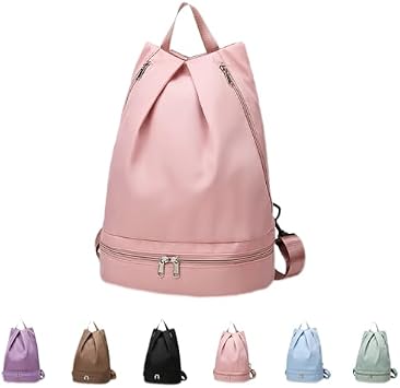 Swimming Bag Dry Wet Separation Female Sports Fitness Bag Waterproof Travel Storage Bag Yoga Bag Travel Backpack pink