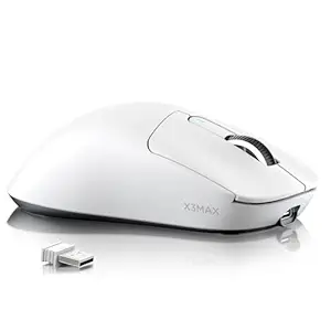MAMBASNAKE Attack SHAKR X3MAX Wireless Gaming Mouse,PixArt PAW3950 42000 DPI,49g Ultralight Tri-Mode(BT5.4/2.4GHz/Wired), 1K Polling Rate Programmable Computer Mice for PC/MAC/Win - White