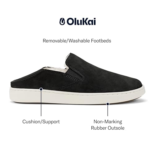 OLUKAI Pehuea Cozy Women's Leather Slip-On Shoes, Easy On & Off Design, Soft & Premium Materials, All-Day Comfort & Support4