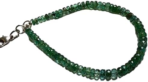 Beads Gemstone 1 Strand Natural 7 Inches Stands AAAA 100% Natural Emerald Transparent Faceted Roundels Beads Necklace 4 to 6 MM CHIK-BRACE-71090