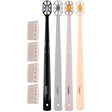 Lindo Polishing Toothbrush - for Sensitive Gums and Teeth, 12000+ Ultra Fine Bristles, Soft and Gentle, Deep Clean, Pack of 4 Blue, Gray, Beige, Black Black, Gray, Beige, Peach, 8 Pack