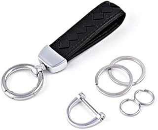VANHVIS Microfiber Leather Car Keychain, Universal Key Fob Keychain Carbon Fiber Leather Key Chain Holder