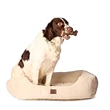 American Kennel Club Cuddler Pet Bed with Low-Profile Entrance – 30' Plush Dog Bed for Medium Breeds Up to 50 lbs, Ultra-Soft Washable Bed with Non-Slip Bottom, Durable High-Loft Filling, Beige
