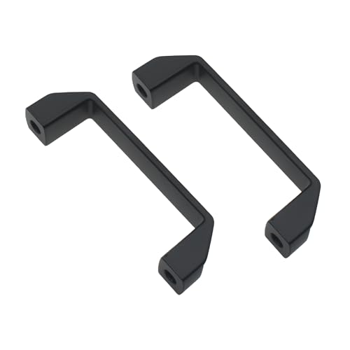 Image of FDXGYH 2pcs Aluminium Alloy Handle Black Rectangular Industrial Pull Handle 120mm Industrial Cabinet Hardware
