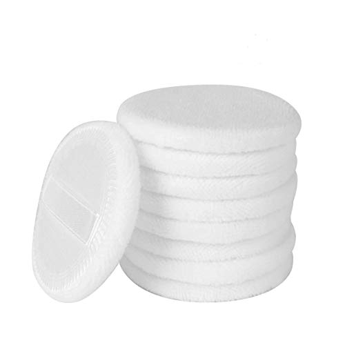 Fciqven 15 Pcs Cotton Powder Puff for Face Powder, Ultra Soft Velour Makeup Body Powder Puffs With Ribbon(2.36 Inch)