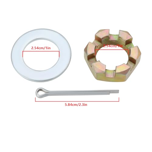 OTOTEC 2 Sätze Anhängermuttern-Kit 1 Zoll Wellenscheiben aus Karbonstahl 2,3 Zoll Lange Splintstifte Kompatibel mit 1 Zoll Wellenspindel für Anhänger Wohnmobil Boot