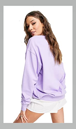 Image of LARSSST Women Purple Round Neck Solid Full Sleeve Sweatshirt-LRWtayweirdwhite