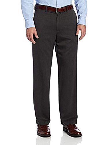 IZOD Men's Performance Stretch Straight Fit Flat Front Chino Pant (Charcoal, 36W x 34L)