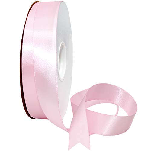 Image of Morex Ribbon 088 Double Face Satin Ribbon, 7 /8 Inch by 50 Yards, Pearl Pink