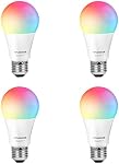 Sylvania WiFi LED Ampoule lumineuse intelligente, 60W Couleur totale équivalente et blanc tunable A19, Dimmable, Compatible avec Alexa et Google Home seulement - 4 Boîte (75674)