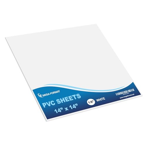 Image of Mega Format Expanded PVC Plastic Sheets - 14 inch X 14 inch Rigid White Sheet for Crafts, Signage, & Displays - Sintra, Celtec PVC Board - Waterproof for Outdoors Use - 1 /8 inch 3mm Thick - 1-Pk-White