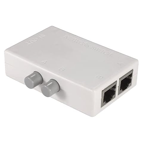 LEAGY 2 Ports Network Switch Splitter Selector Hub 2-In 1-Out or 1-In 2-Out 100M Cover