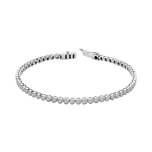 Pulsera de tenis de plata. Pulsera de mujer Silver Waterway. Pulsera de tenis de plata con circonita cúbica para mujer. Pulsera con dije de esposas Waterway.