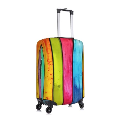 Colored Wooden Board Print Luggage Suitcase Covers Elastic Washable Luggage Protector Luggage Covers For Suitcase3
