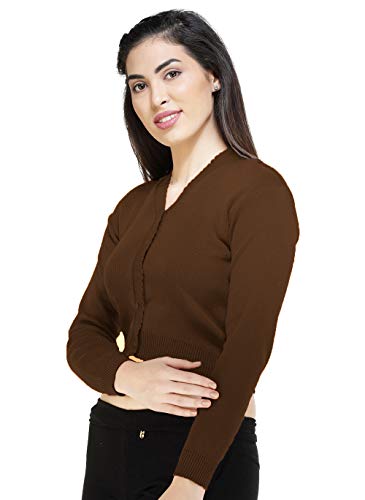 Image of Women Winter Wear V-Neck Full Sleeves Regular Fit Woollen Blouse