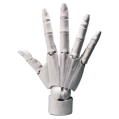 Flexible Right Hand Model Moveable Artists Manikin Hand Figure for Home Office Desk Decoration Display Sketching Drawing Painting (White)