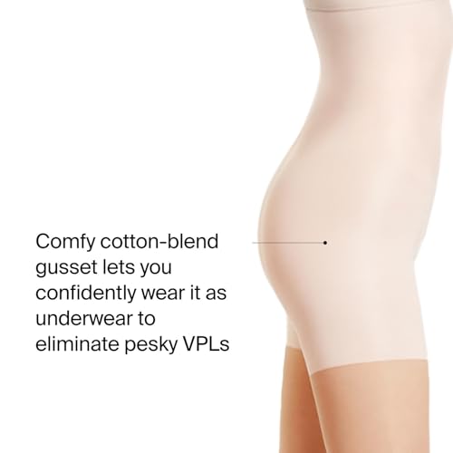 Image of SPANXshape High-Waisted Mid-Thigh Sheers - Comfortable Tummy Control Shapewear - Sheer Pantyhose - No Visible Panty Lines