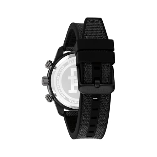 Image of Tommy Hilfiger Th85 Quartz Analog with Black Dial Black Silicone Strap Watch for Men - TH1792182