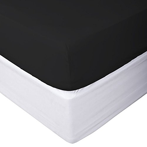 Image of Fitted Sheet - Luxurious & Soft Brushed Microfiber King Size Linen Fitted Black Sheets, Hypoallergenic Bedroom Essentials - Extra Deep Pocket Super Fit Fitted Sheet by Clara Clark