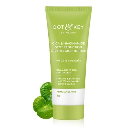 Dot-and-Key Cica Niacinamide Moisturizer, Oil-Free Formula for Acne-Prone Skin, Reduces Dark Spots and Blemishes