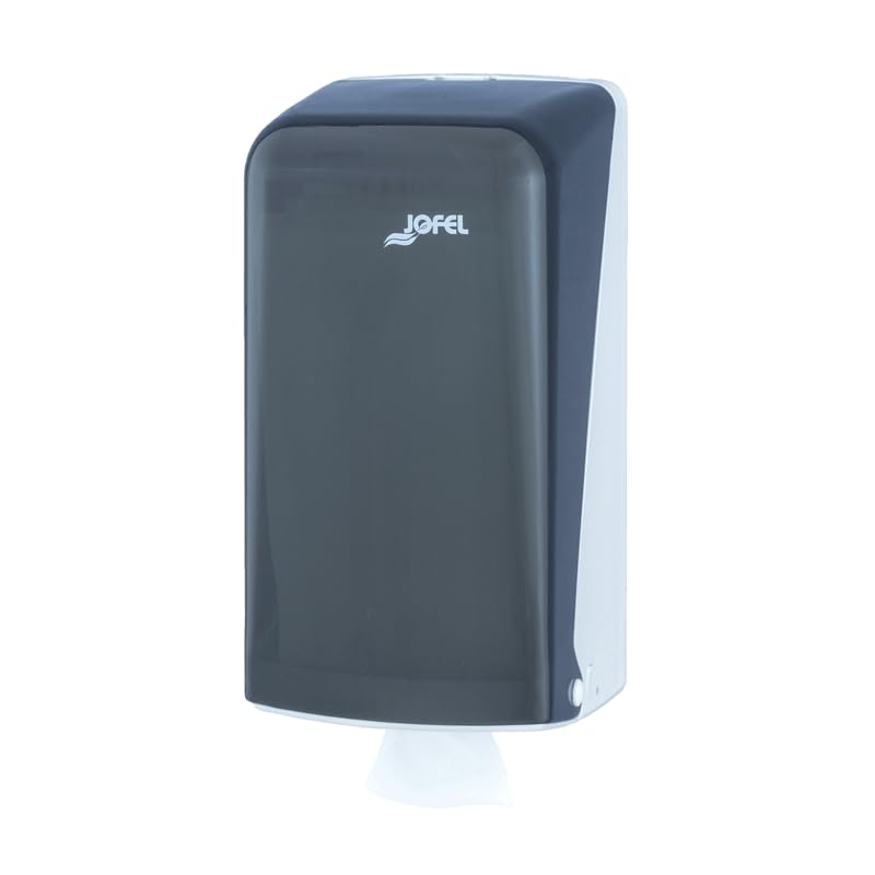 Jofel - Distributeur de papier toilette, 400 serviettes au format zigzag, hygiène maximale, il suffit de toucher la serviette pour l'utiliser, économie de papier, boîtier ABS robuste, Azure AH71400
