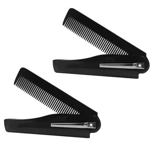2 Piezas Peine Plegable para Barba y Bigote, Cepillo de...