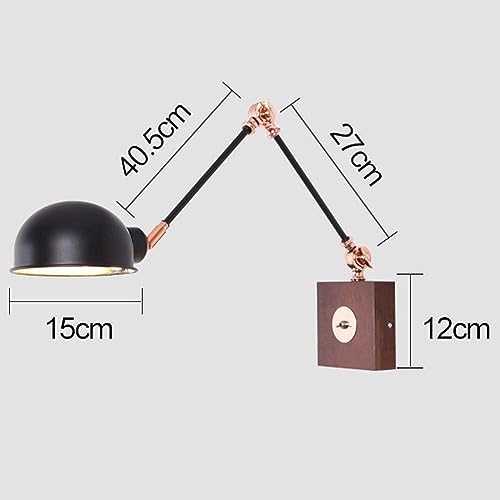 Aplique de pared industrial retro E27 con interruptor y brazo largo ajustable 4